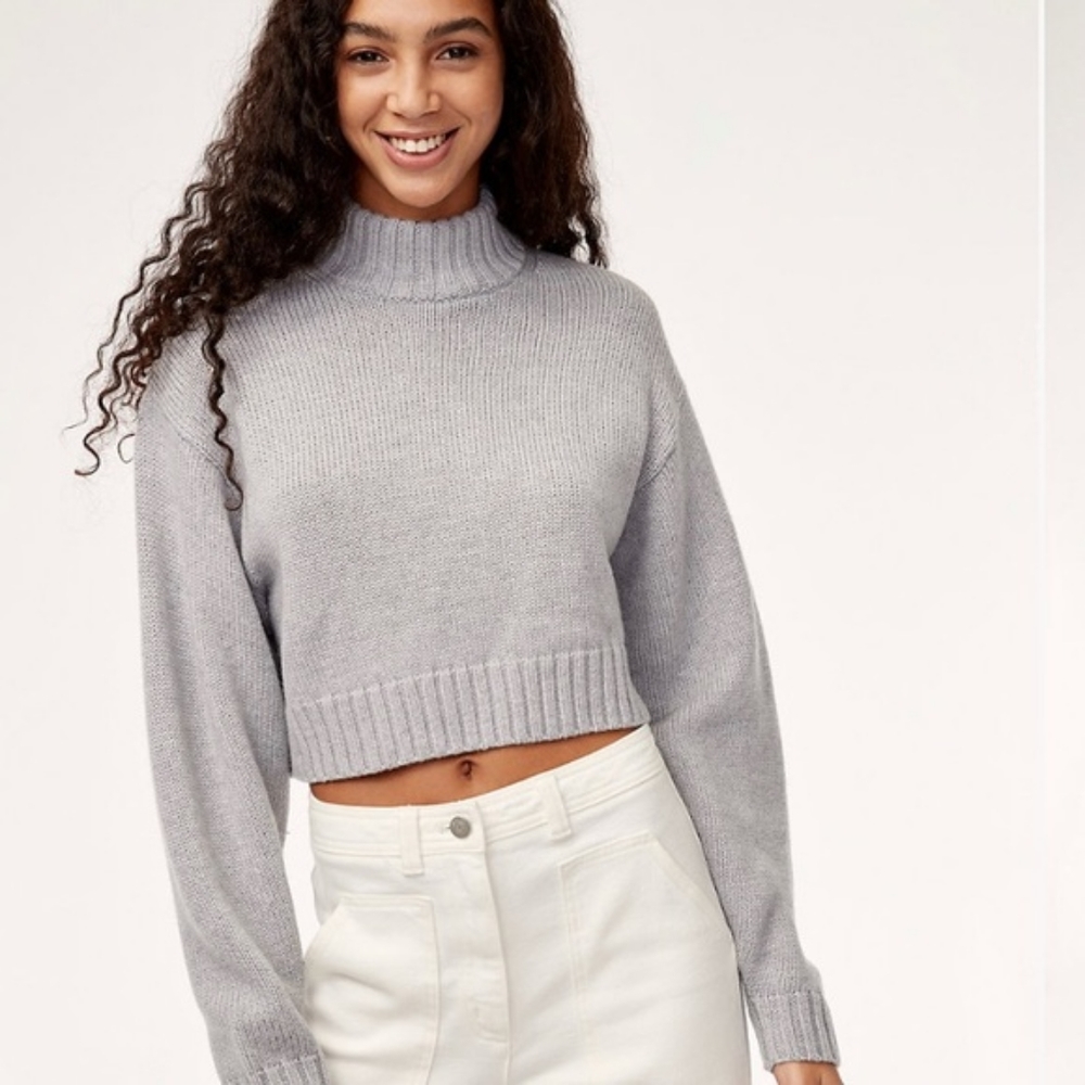 Aritzia Wilfred Free | Harper Sweater in Light Grey
